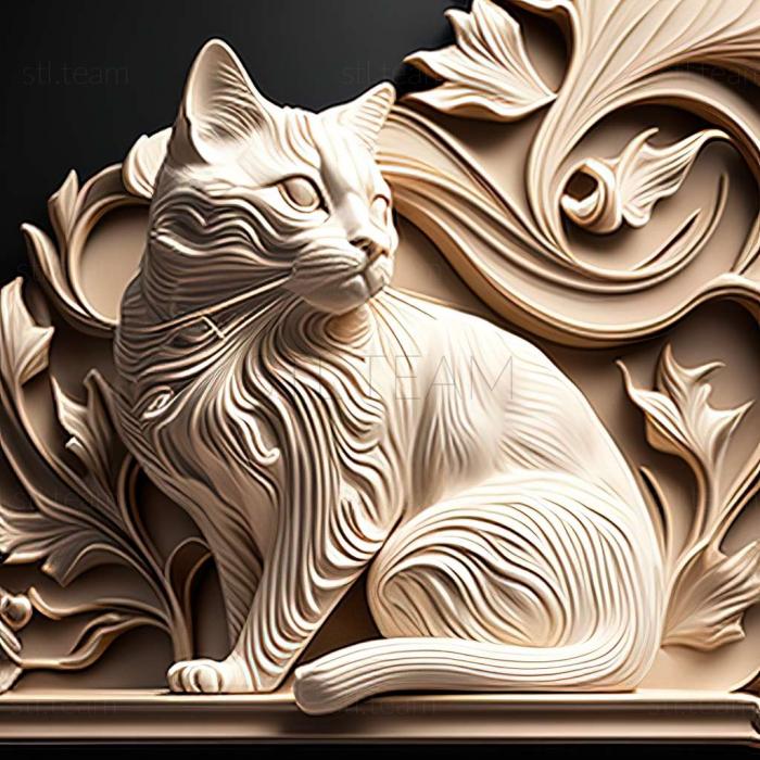 3D model Foreign White cat (STL)